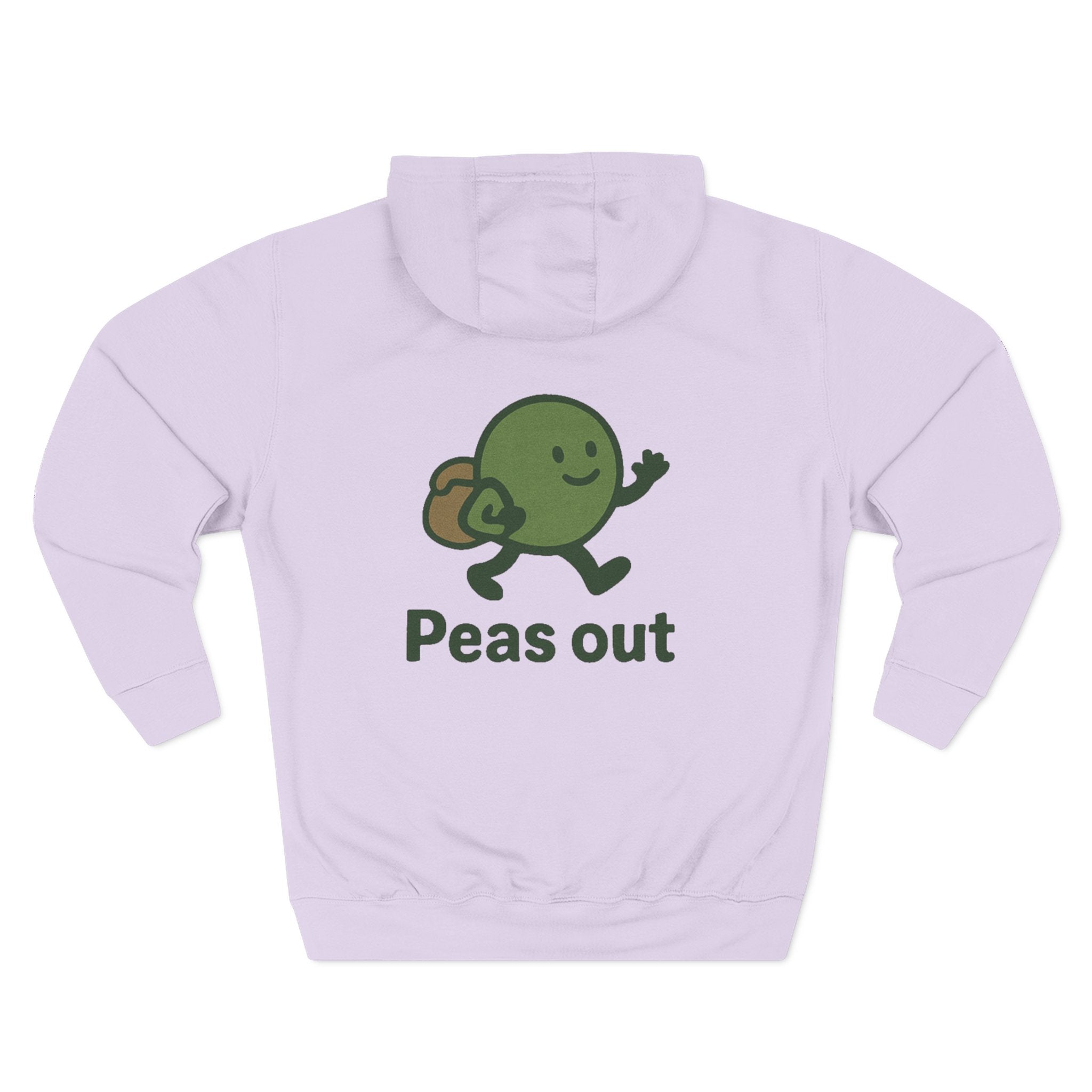 Peas Out Hoodie — Cute Running Pea Graphic Fleece Pullover