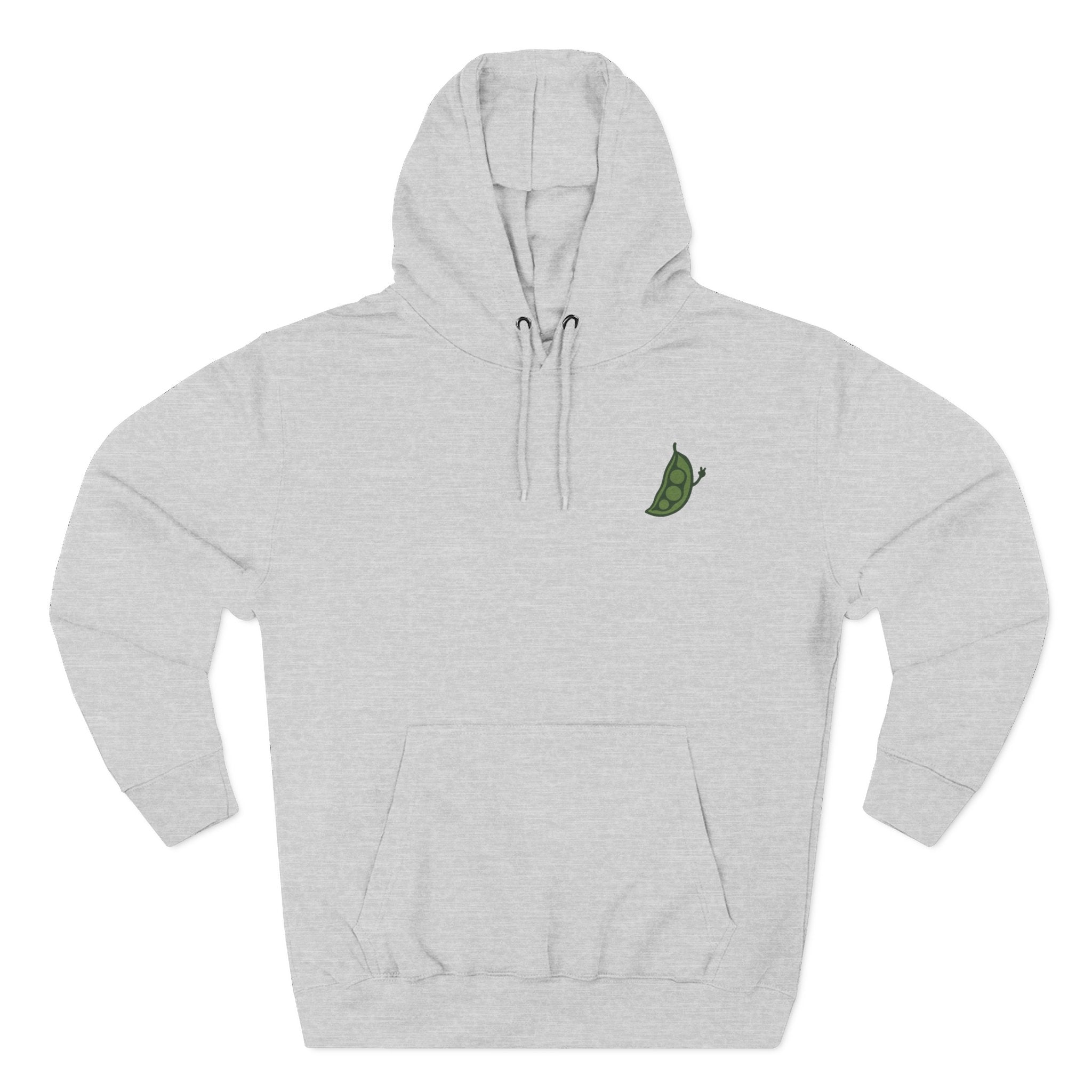 Peas Out Hoodie — Cute Running Pea Graphic Fleece Pullover