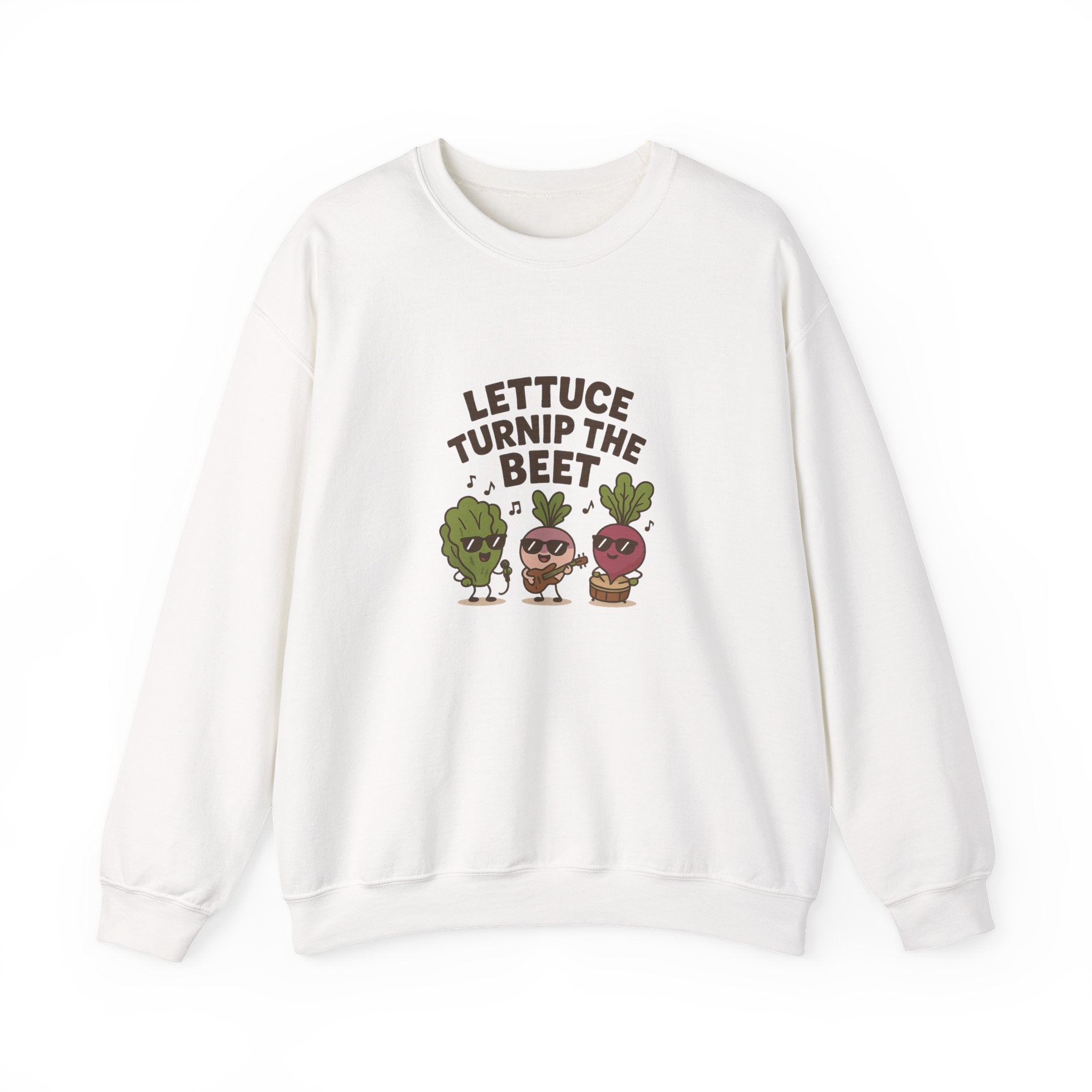 Crewneck Sweatshirt — "Lettuce Turnip the Beet" Cute Vegetable Dance Graphic