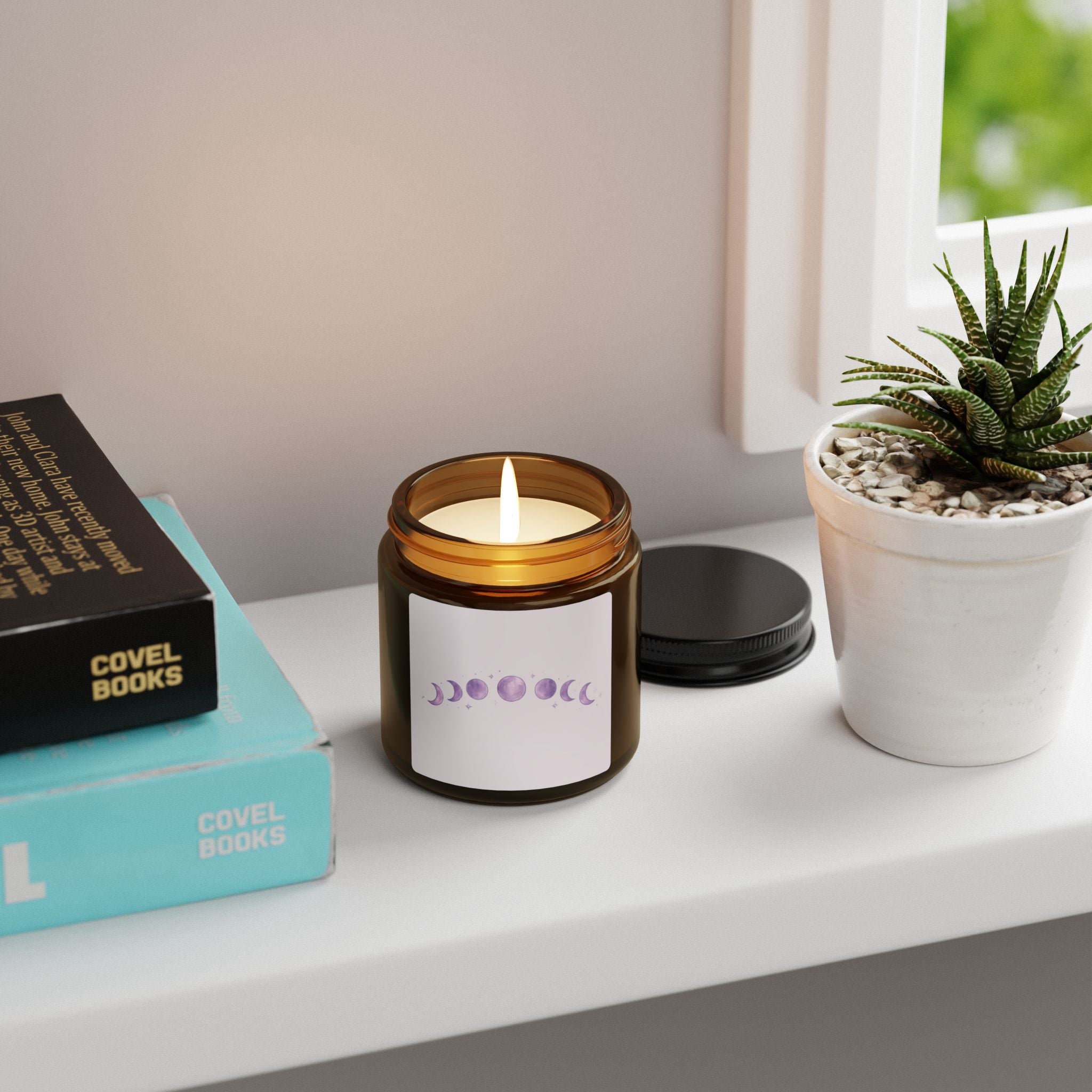 Moon Soy Candle — Amber Jar Aromatherapy Candle