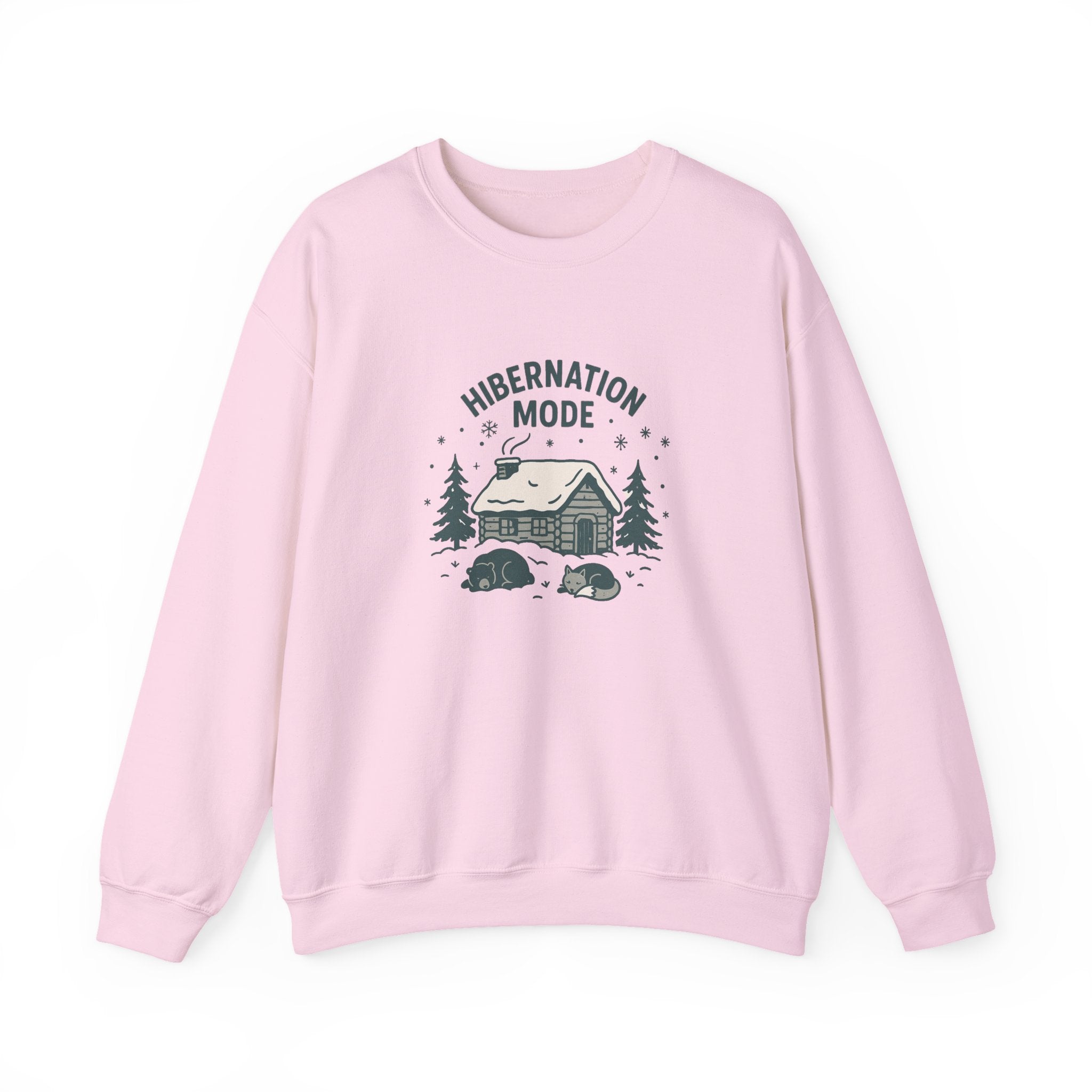 Hibernation Mode Sweatshirt — Cozy Cabin Winter Crewneck