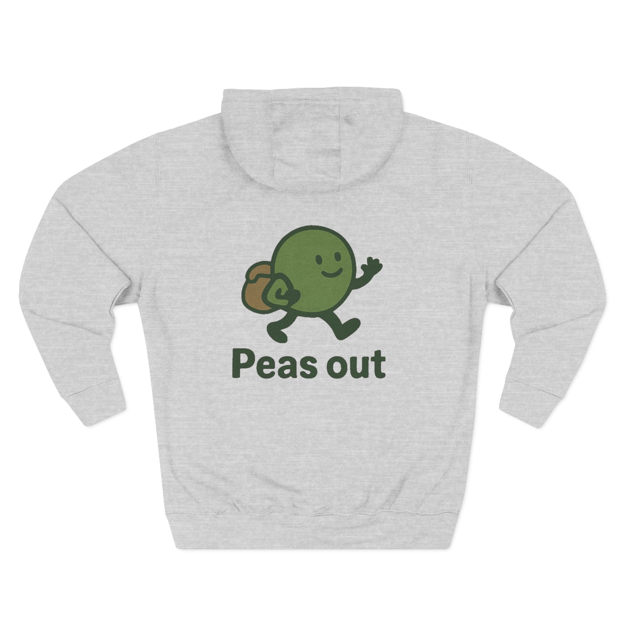 Peas Out Hoodie — Cute Running Pea Graphic Fleece Pullover