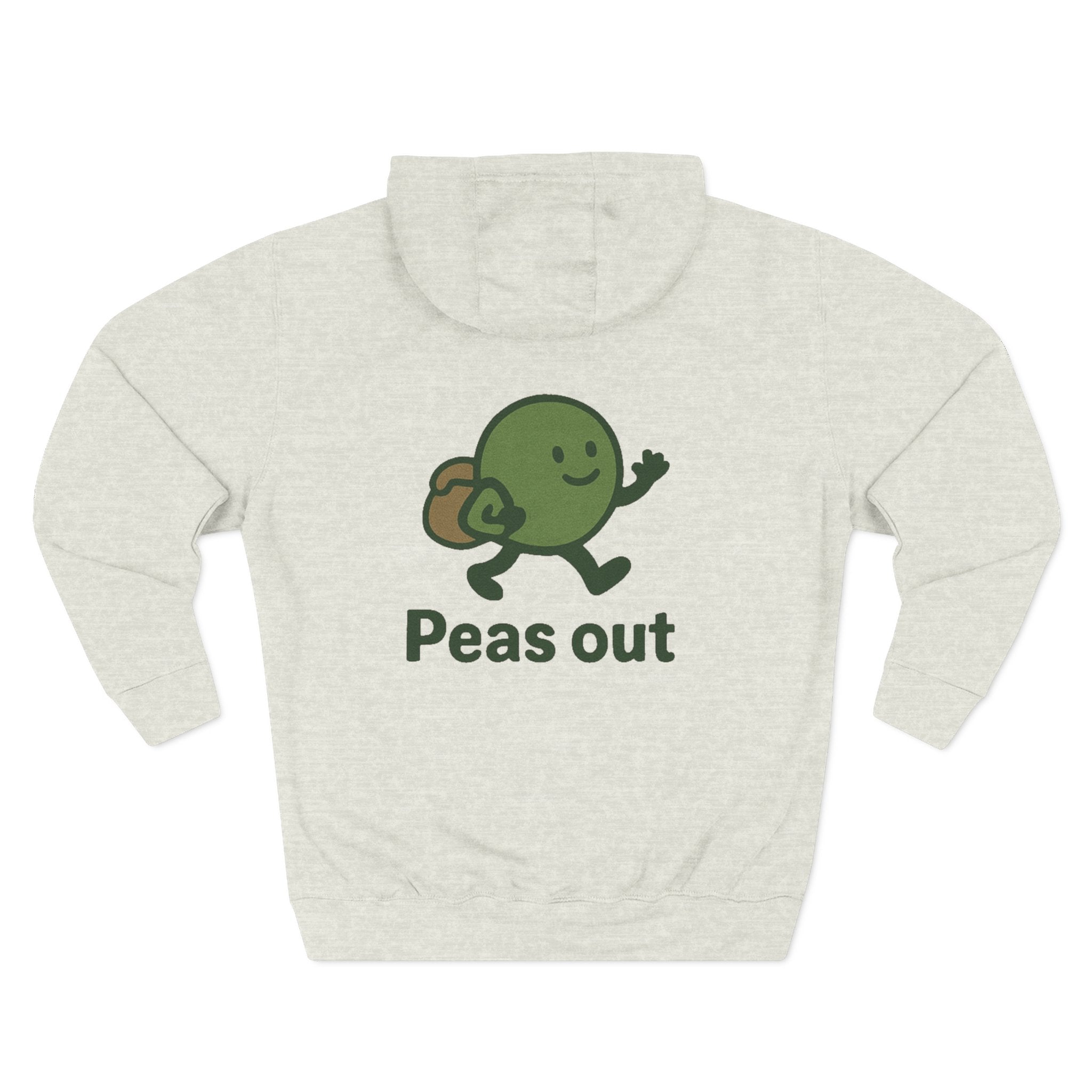 Peas Out Hoodie — Cute Running Pea Graphic Fleece Pullover