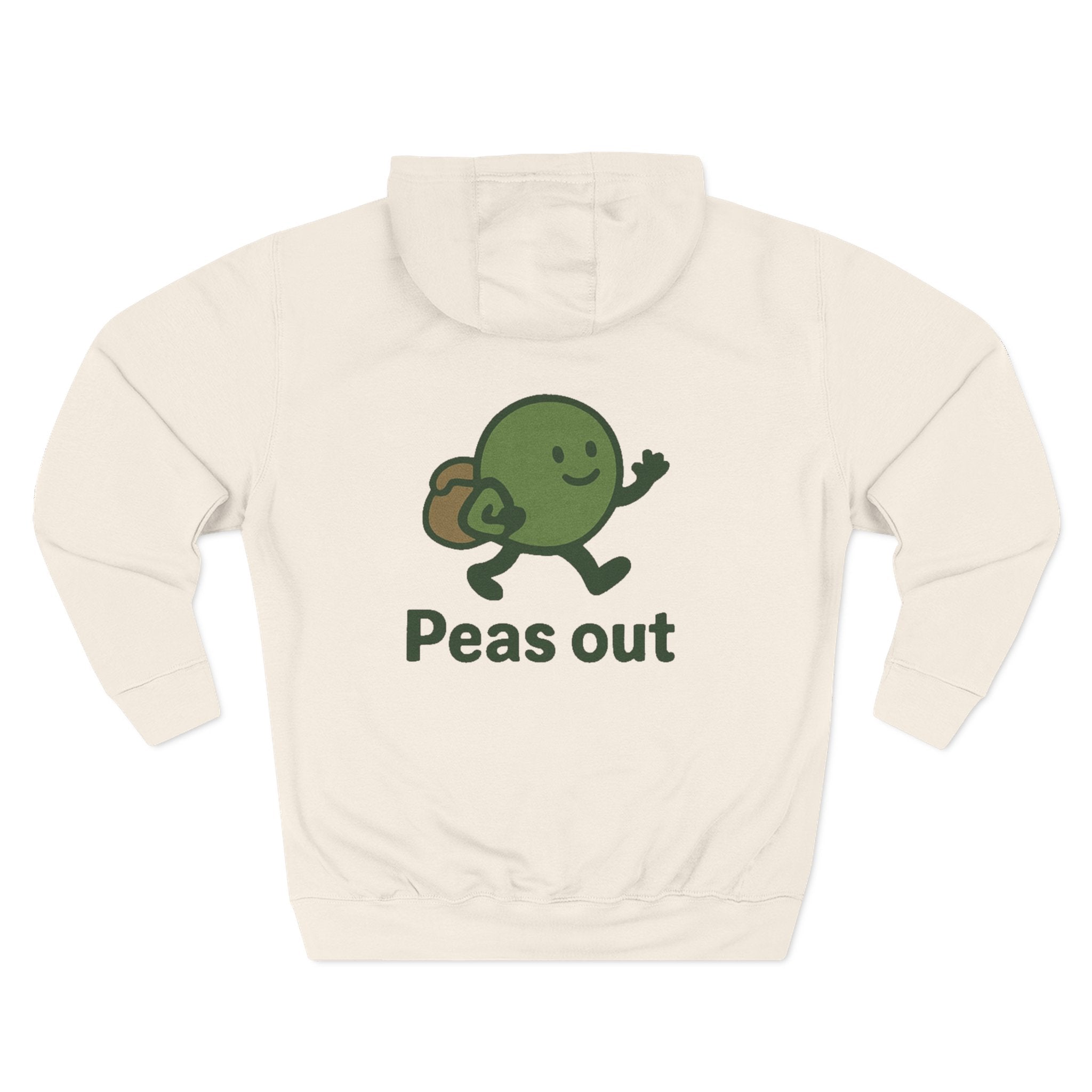 Peas Out Hoodie — Cute Running Pea Graphic Fleece Pullover