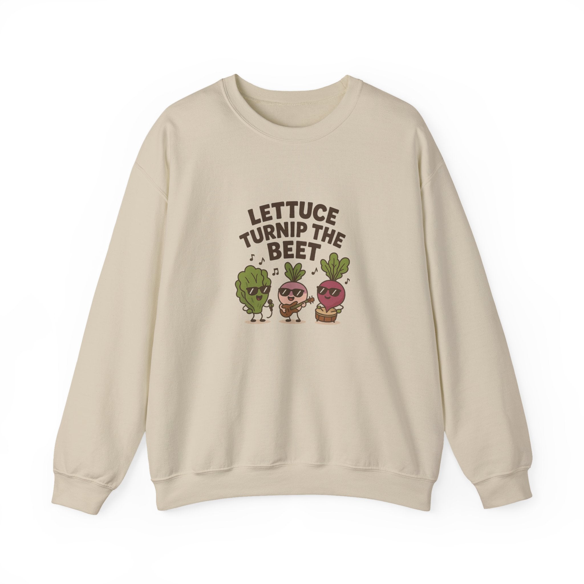 Crewneck Sweatshirt — "Lettuce Turnip the Beet" Cute Vegetable Dance Graphic