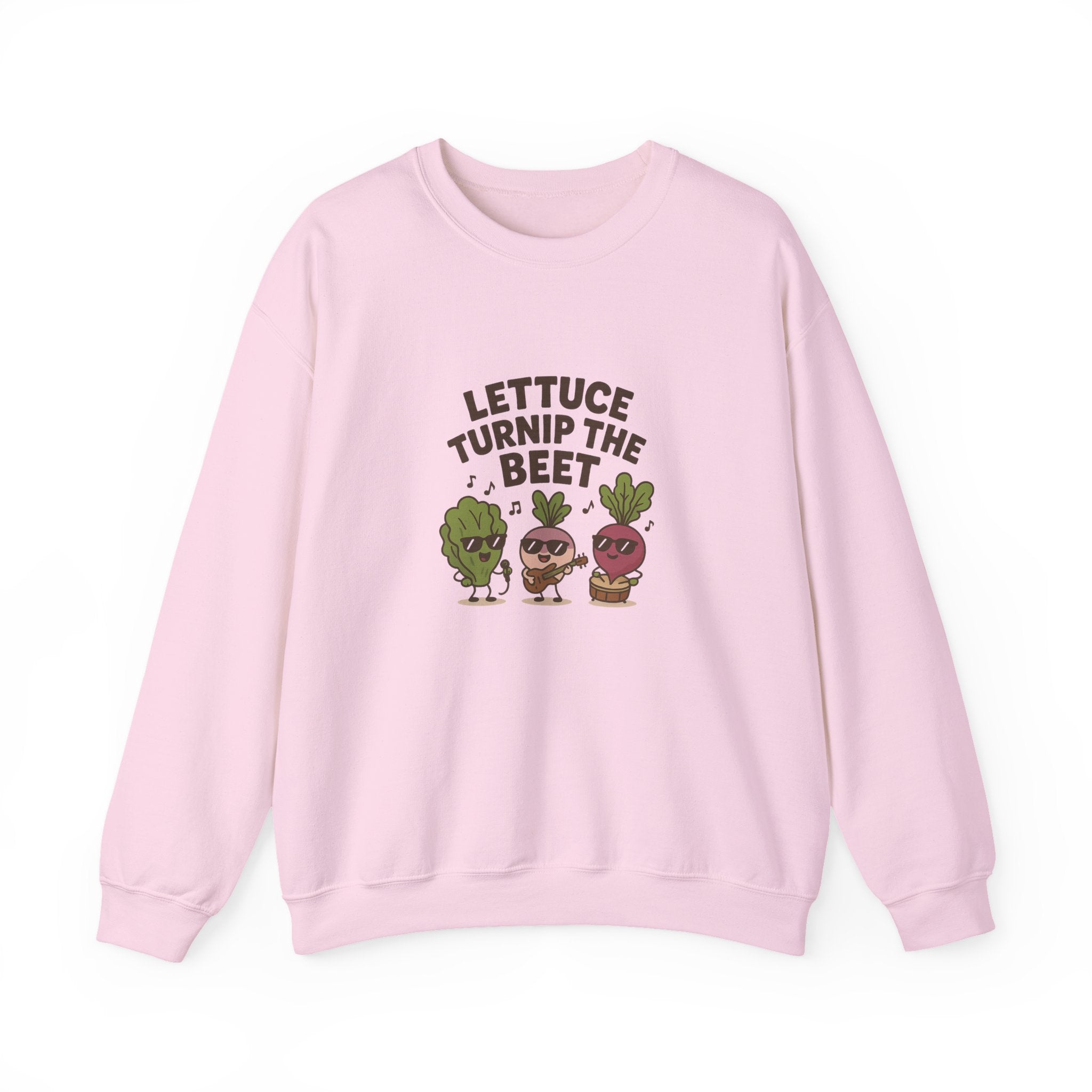 Crewneck Sweatshirt — "Lettuce Turnip the Beet" Cute Vegetable Dance Graphic